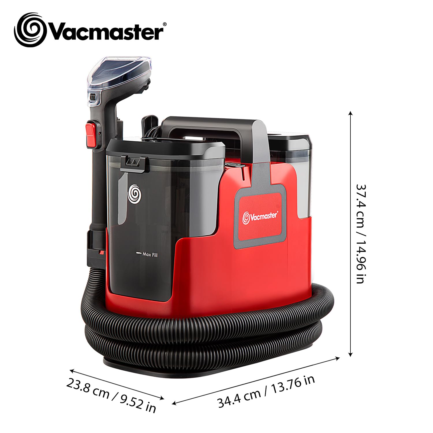 Vacmaster STMEUB01 Polsterreiniger Gerät und Nassauger 15KPA Waschsauger Teppichreiniger Textilreiniger Waschsauger für Teppich sofa Vorleger, Polster, Treppen und Autos