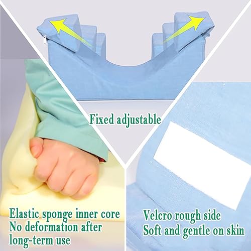 Miniatura 3 de Reposacabezas antilateral, almohada de esponja curvada, ajustable y extraíble, protege la columna cervical de los ancianos, rango de ancho de cama