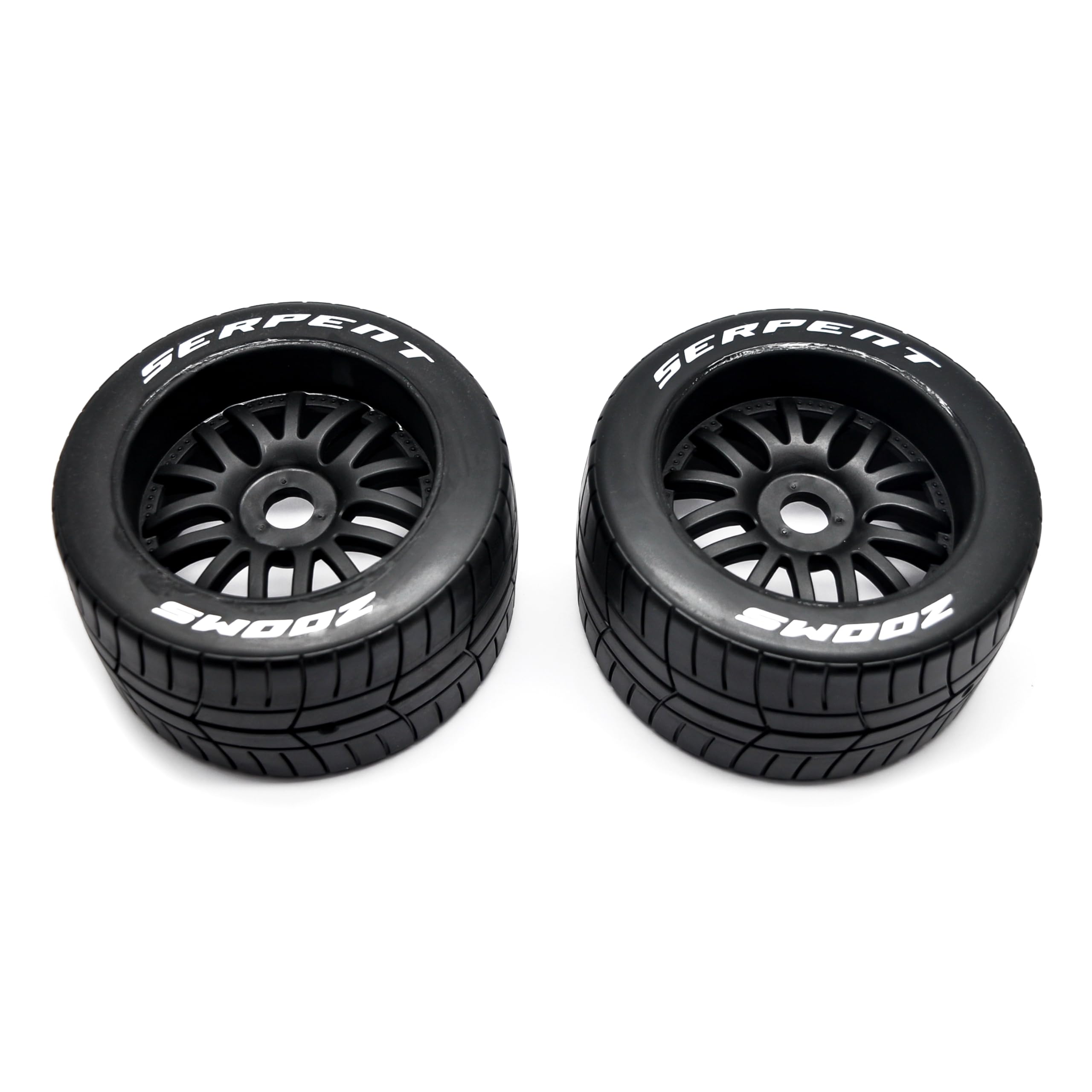 Serpent Lot de 2 pneus de course haute performance, pneus RC 54/107 mm, montés sur des roues hexagonales de 7,4 cm de 17 mm (lot de 2), roues rr L+R 426 Outlaw (SER304019)