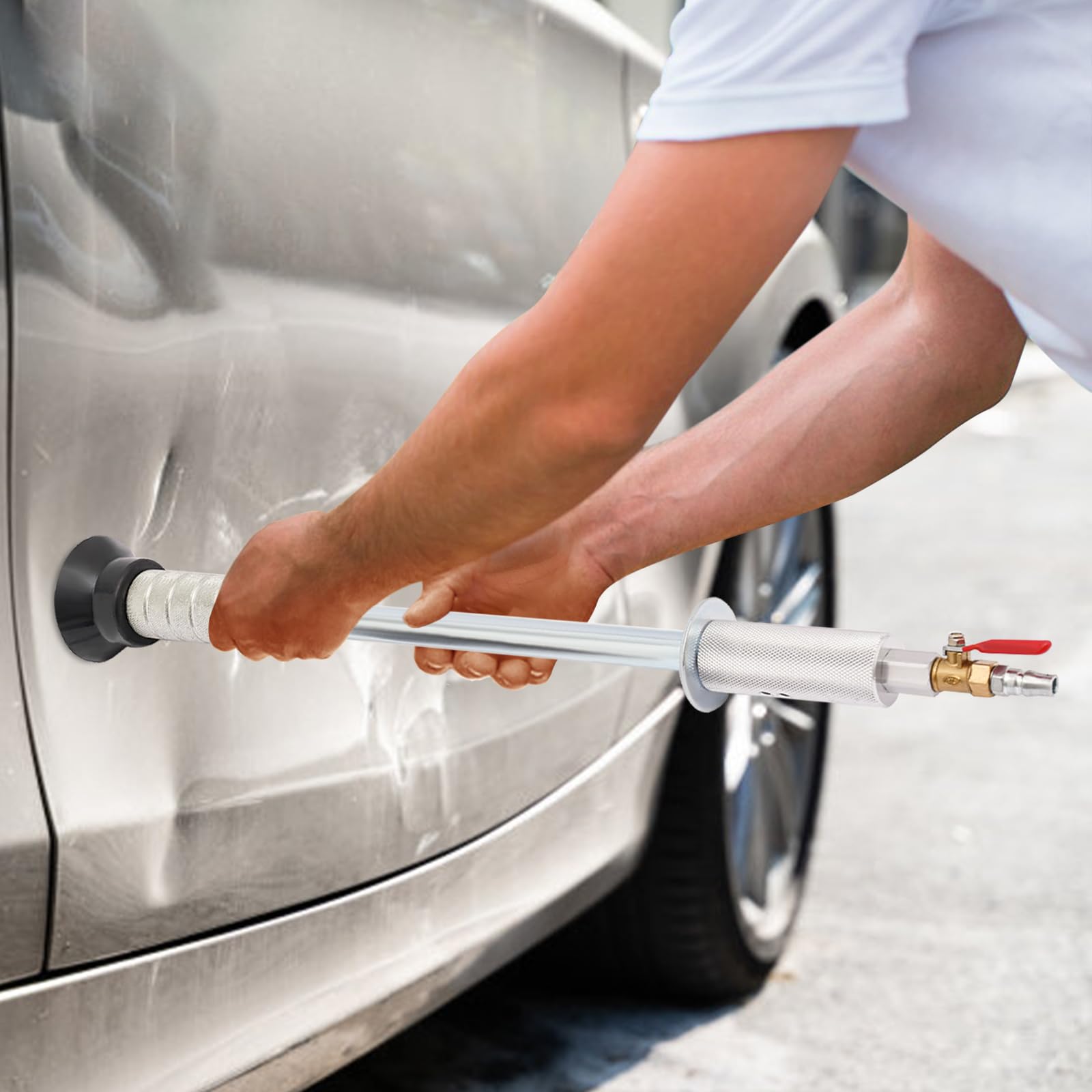 3 ventose per auto, martello di scarico pneumatico con 3 ventose, estrattore auto, pressione di lavoro, 3 bar, martello scorrevole con ventosa