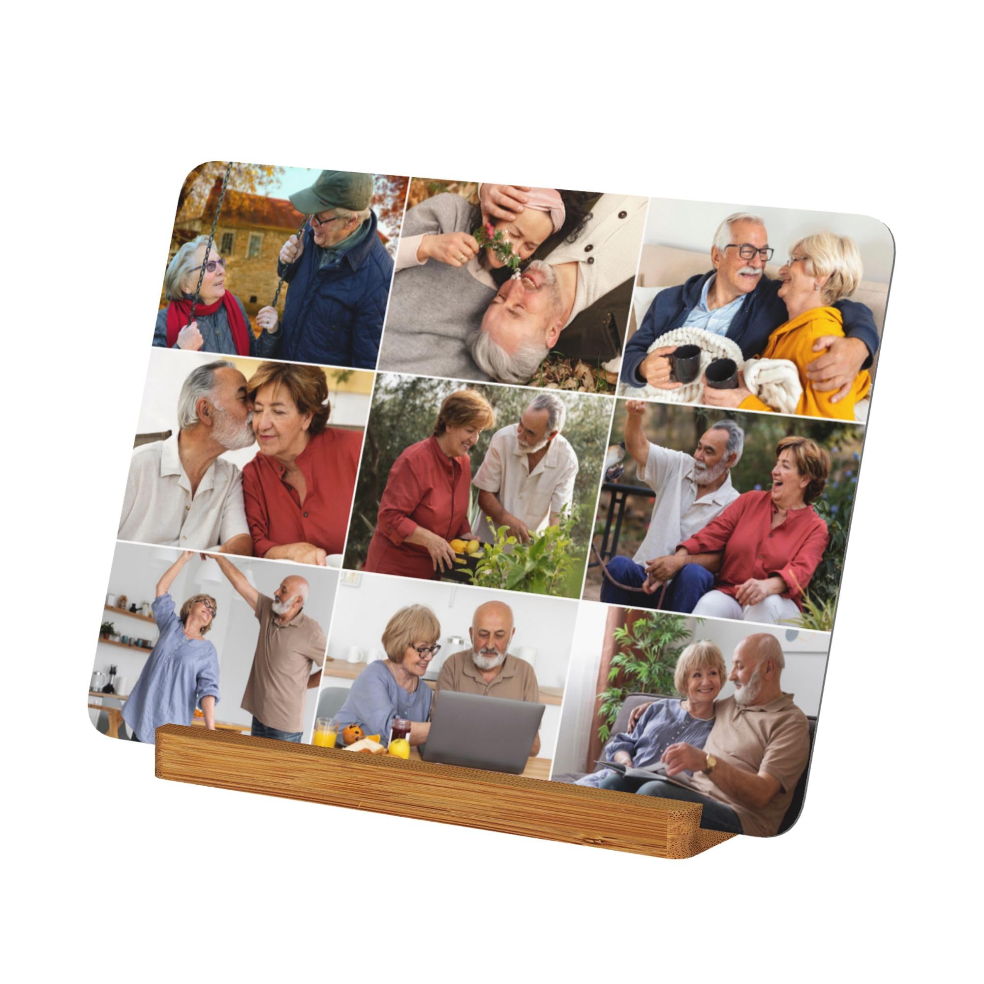 Customised Metal Picture Frame, Personalised Photo Prints with Your Family Pets Photos, Design Collage Photo Frame Gift for Mum Dad Grandparents for Mother's Day Christmas Anniversary Birthday