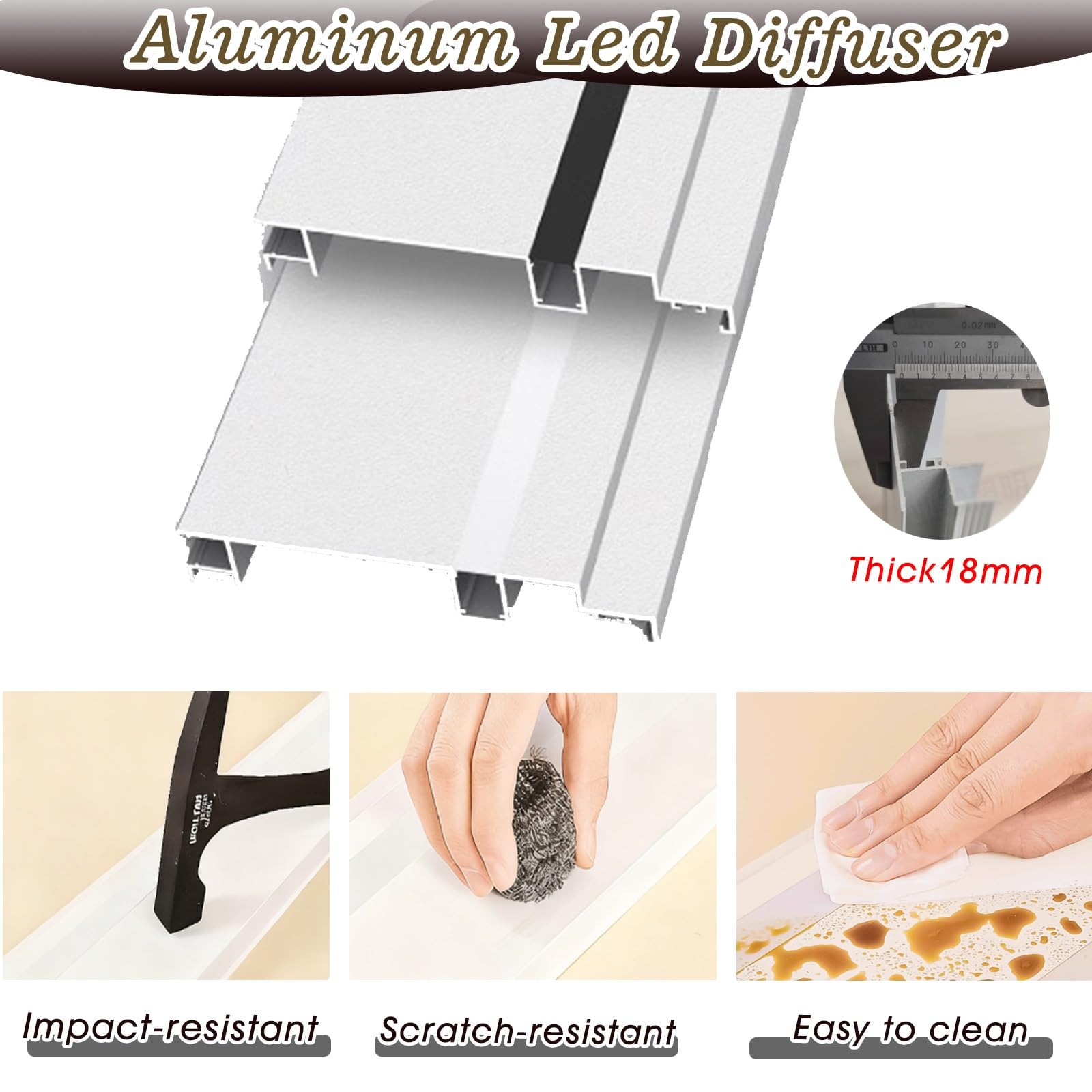 Veletta LED Soffitto Luci di Finitura Angolari da Soffitto per Stanza, Canalina Lineare in Alluminio Larga 10 12 15 20 Cm con Copertura in PC per Striscia LED | [](W 12cm,1.2m(4ft))