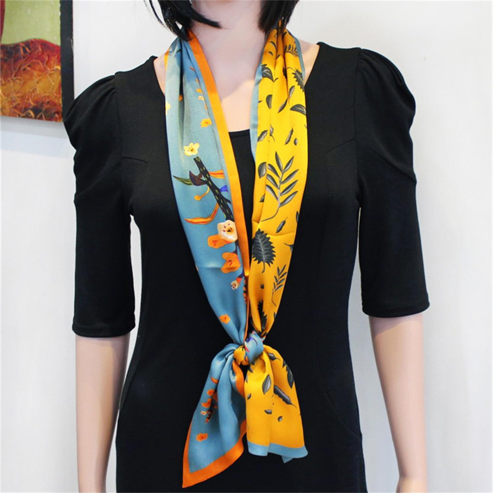 Sciarpa di Seta Sciarpa di seta primaverile e autunnale Sciarpa lunga Cintura svolazzante for asciugamano decorativo multifunzionale Sciarpe di Seta da Donna