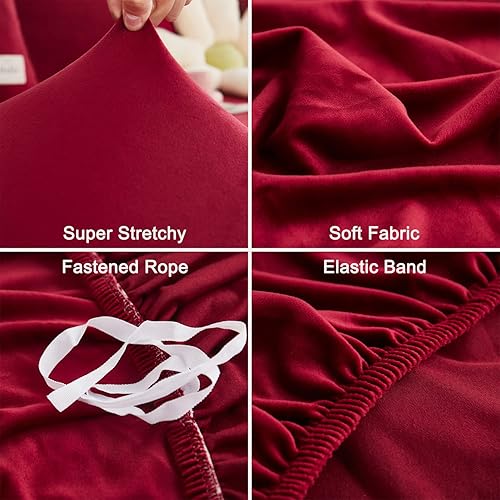 Miniatura 3 de Fundas para sofá, 2 piezas, funda de terciopelo de felpa elástica para sofá, antideslizante en forma de L, funda protectora para sofá de sala de