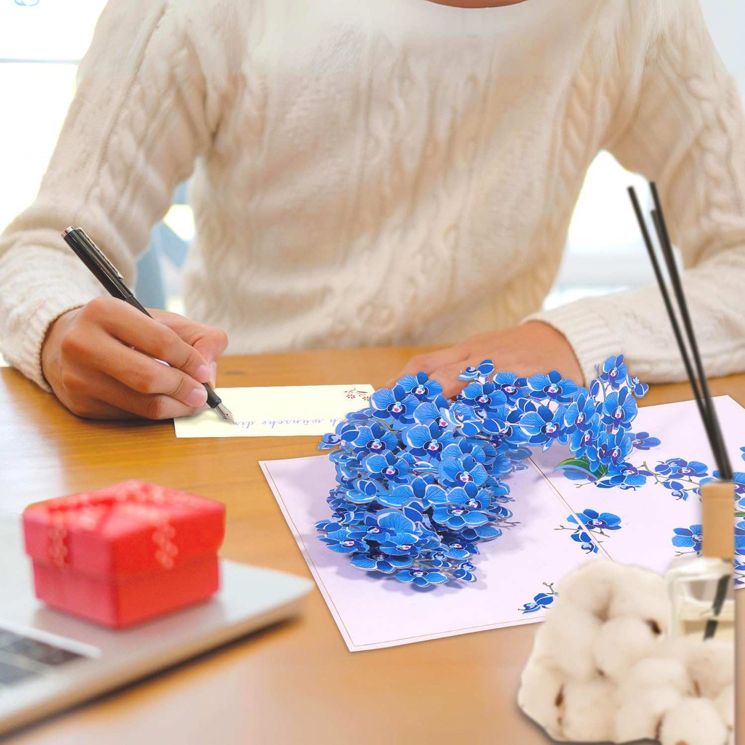 3D Pop-Up Blumenkarte – Handgefertigte Klappkarte Für Geburtstag, Muttertag, Dankeschön, Mit Platz Für Persönliche Nachricht (Modell N309)