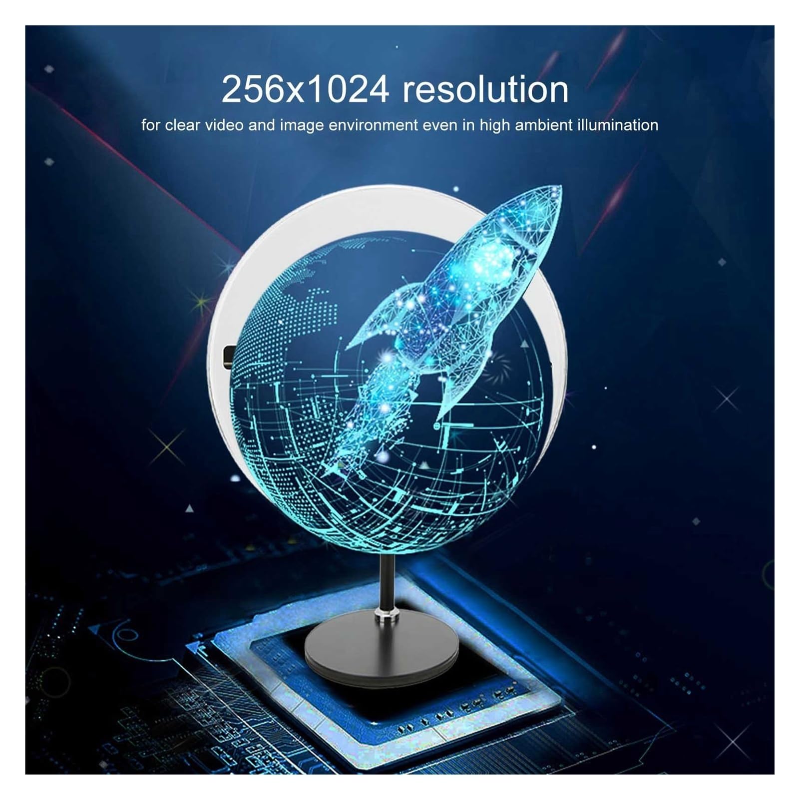 Wentylator z hologramem 3D, Projektor holograficzny z wentylatorem 256 koralików LED 3D 256x1024 Hologramowy wyświetlacz reklamowy Przenośny