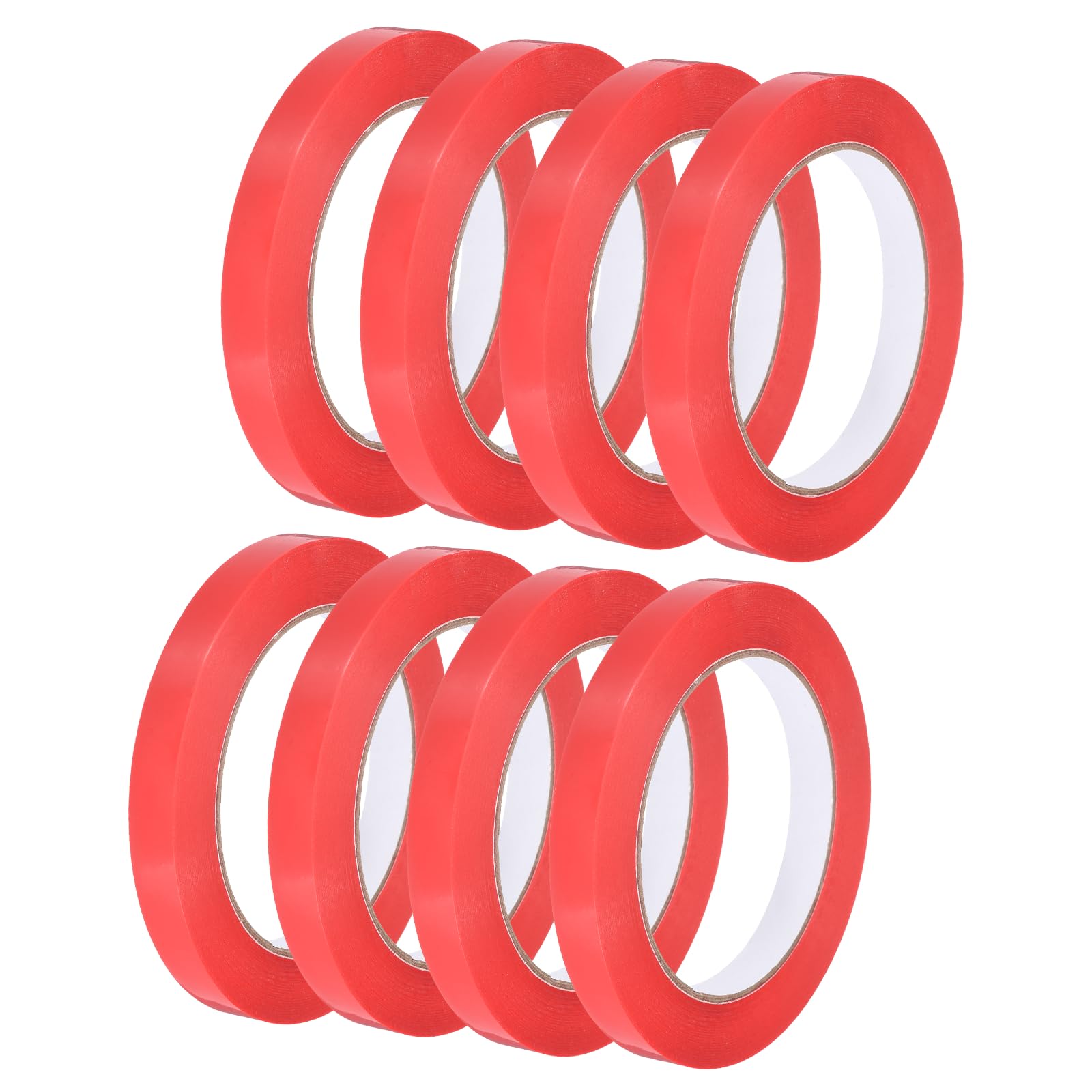 PATIKIL Bag Sealing Tape, (12mm x 100m/109 Yard, Red) (8 Pcs), Poly Plastic Bag Sealer Tape, Suit for - Wrapping/Packaging/Vegetables Meat Storage/Shop