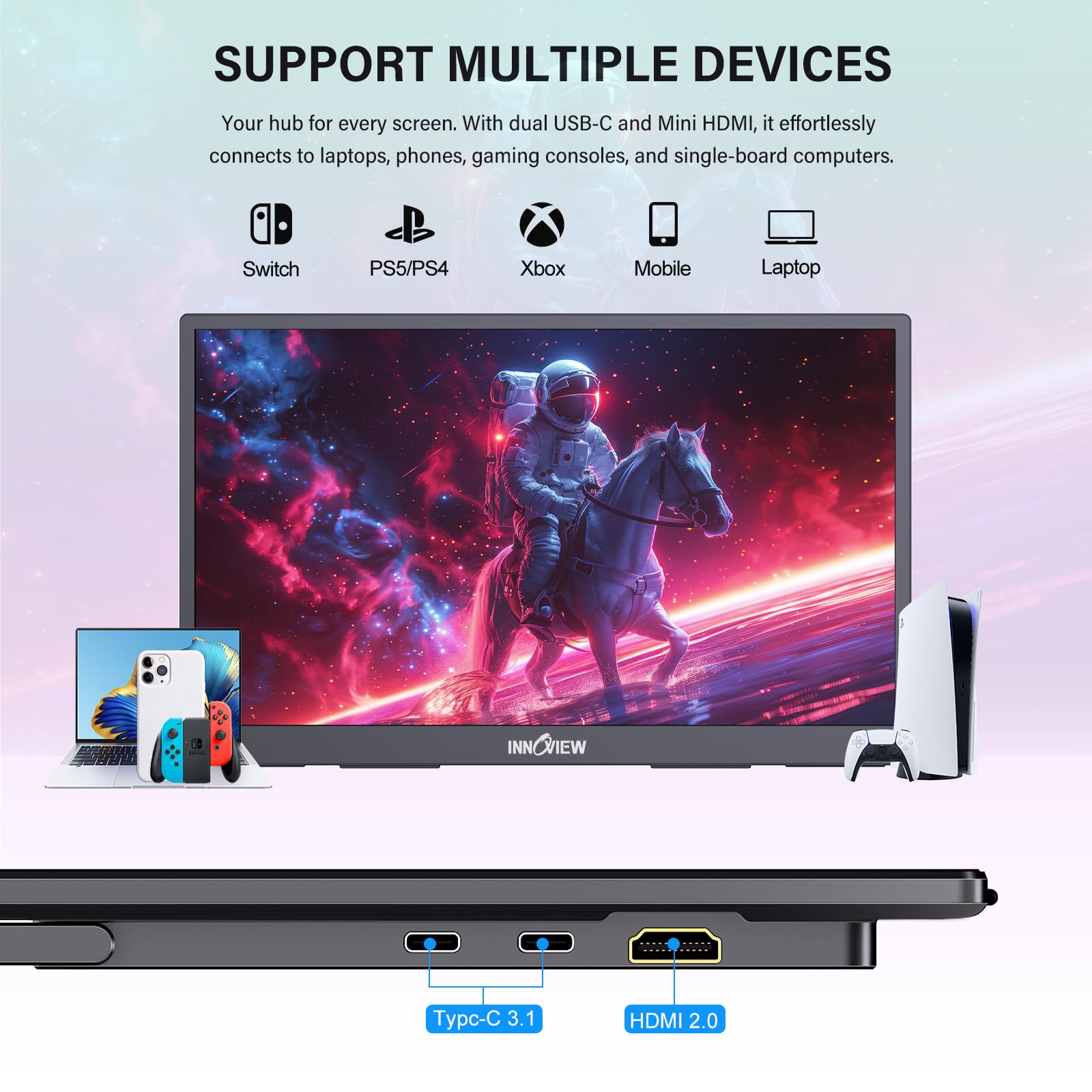 Amazon.co.jp: InnoView 4K ポータブルモニター 18.5インチ 3840x2160