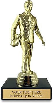 Dundie Award Trophy Customizable from The Office - 6.5 Tall with Personalized Engraving - Custom Trophy -The Office Gifts for Co-Workers - Worlds Best Boss - Funny Dundee Trophy Awards