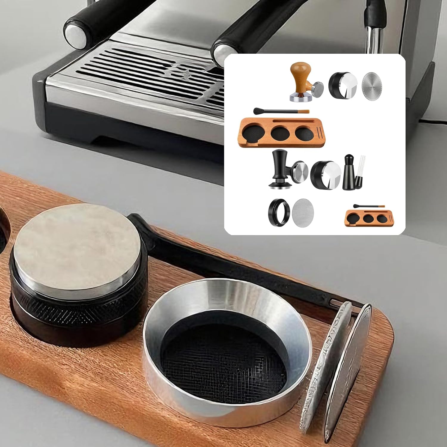 51mm Espresso Coffee Tamper Set Espresso Machine Accessories for Precise and Comfortable Tamping Enduring Espresso Machine Accessories Set