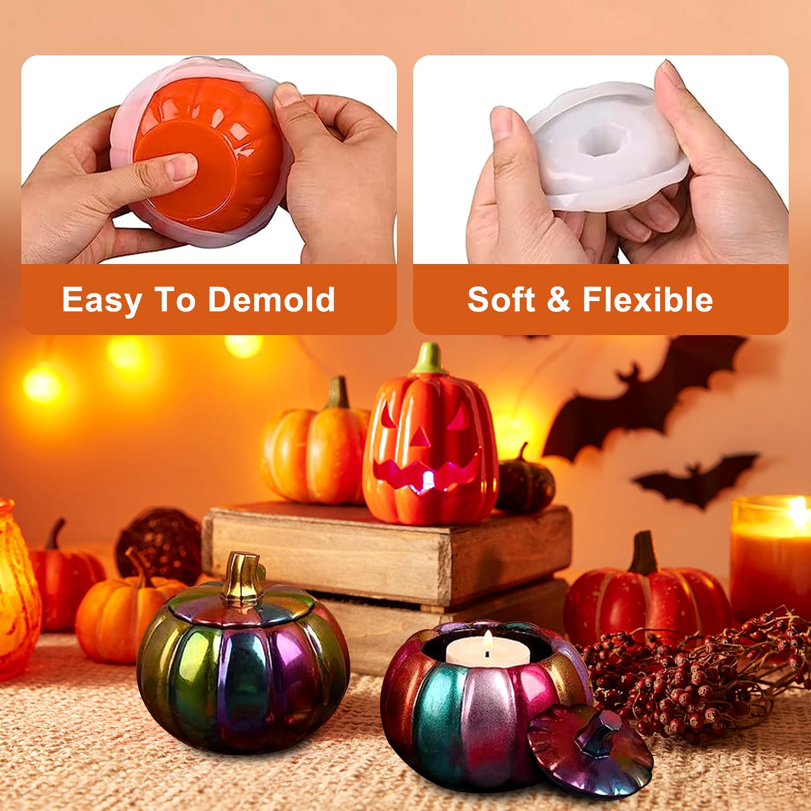 Moules à Bougies Citrouille DIY, Moules à