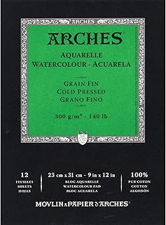 Arches Watercolor Paper Pad, 140 pound, Cold Press, 9"x12"