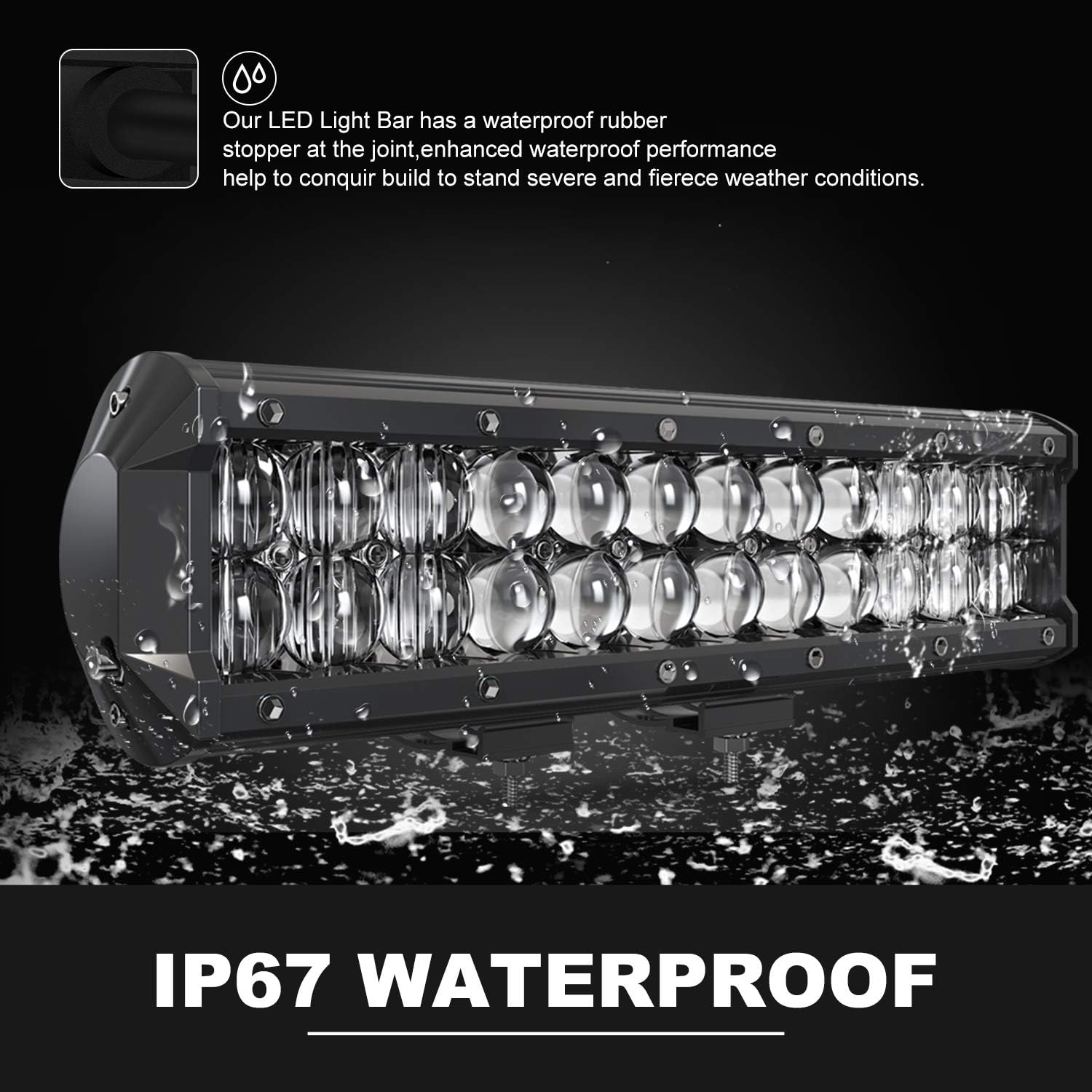 DOT 5D 12INCH 72W LED Light Bar+4Inch 60W LED Cube Pods with Wiring Kit Combo for Driving Lamp Polaris Ranger Honda Pioneer Can Am X3 Maverick Grand Cherokee XJ Dodge UTV ATV 4WD Trucks Boat Defender