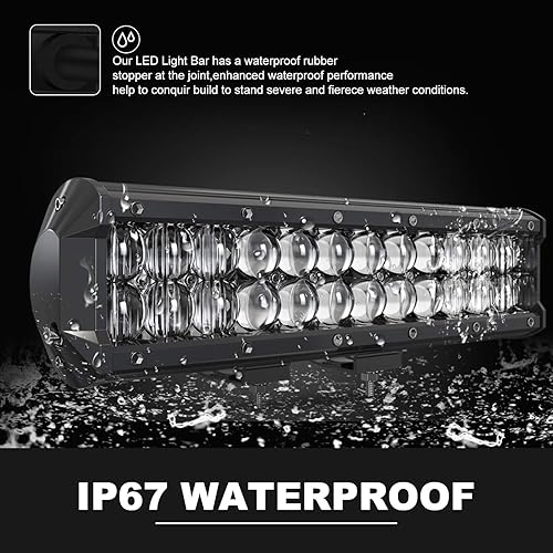 Miniatura 4 de DOT 5D 12 Pulgadas 72W Barra de Luz LED + 4 Pulgadas 60W Cubo de Luz LED con Kit de Cableado Combo para Lámpara de Conducción Polaris Ranger Honda