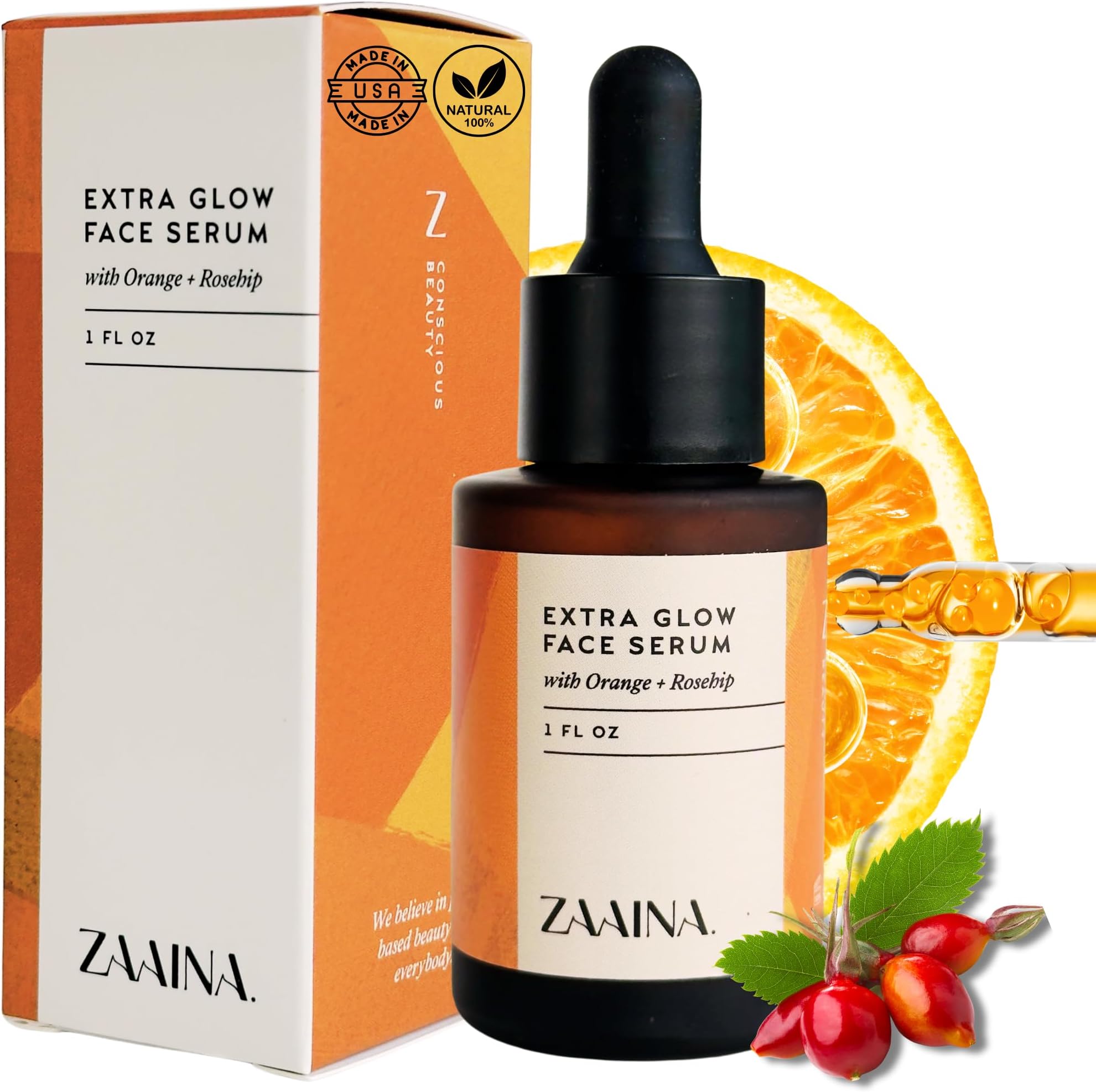- Extra Glow Face Oil Serum - Natural Ayurvedic Hydrating Glow Face Oil, Moisturizing Lightweight Oil for Dry, Dull & Sensitive Skin, Natural Primer for Makeup for all Skin Types - 1 oz
