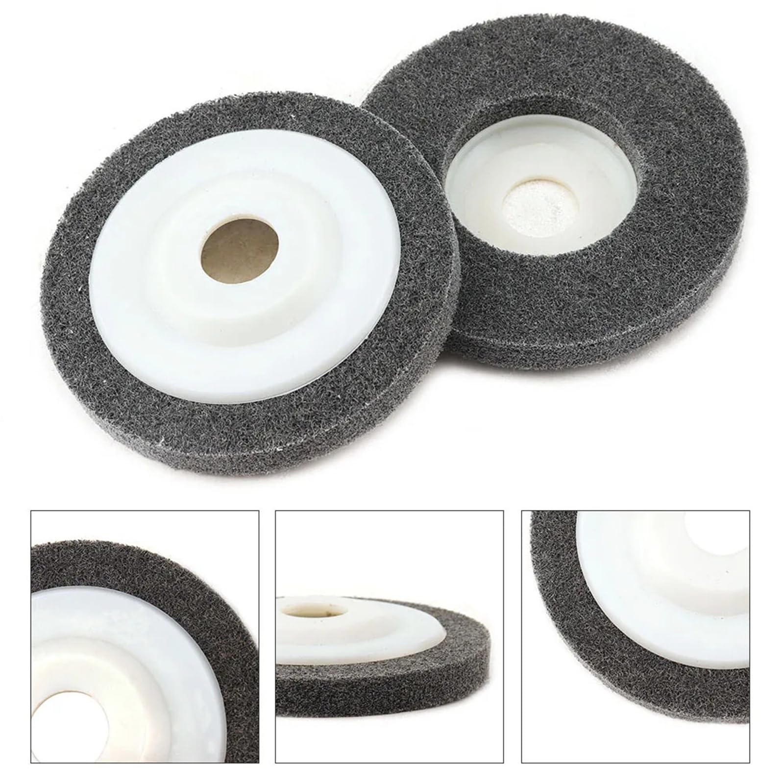 Disco de lijado abrasivo de rueda de pulido de fibra de nailon de 100/115/125mm for amoladora angular herramienta abrasiva de limpieza de vidrio for carpintería de Metal(5pcs,115mm)