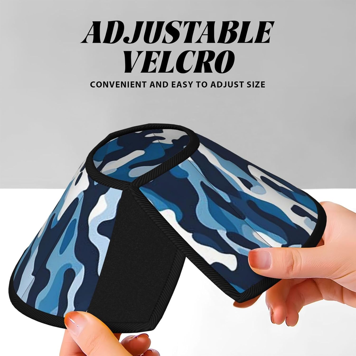 Custom Pet Cones - Unique Design Cat & Dog Cone, Collar for Post-Surgery Recovery, Adjustable Neck Ocean Camouflage Art​ Large