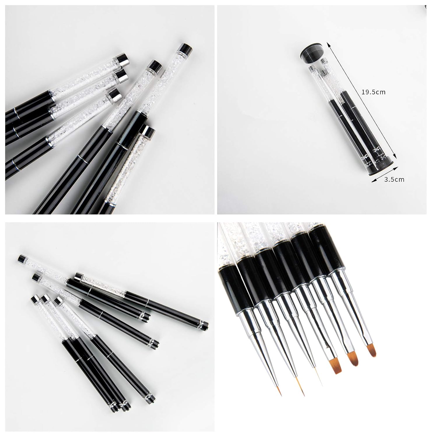 12 Colors Painting Gel Polish for Nails 3D Nail Art Nail Design with Manicure Set 6 Brushes for Painting Lining Drawing