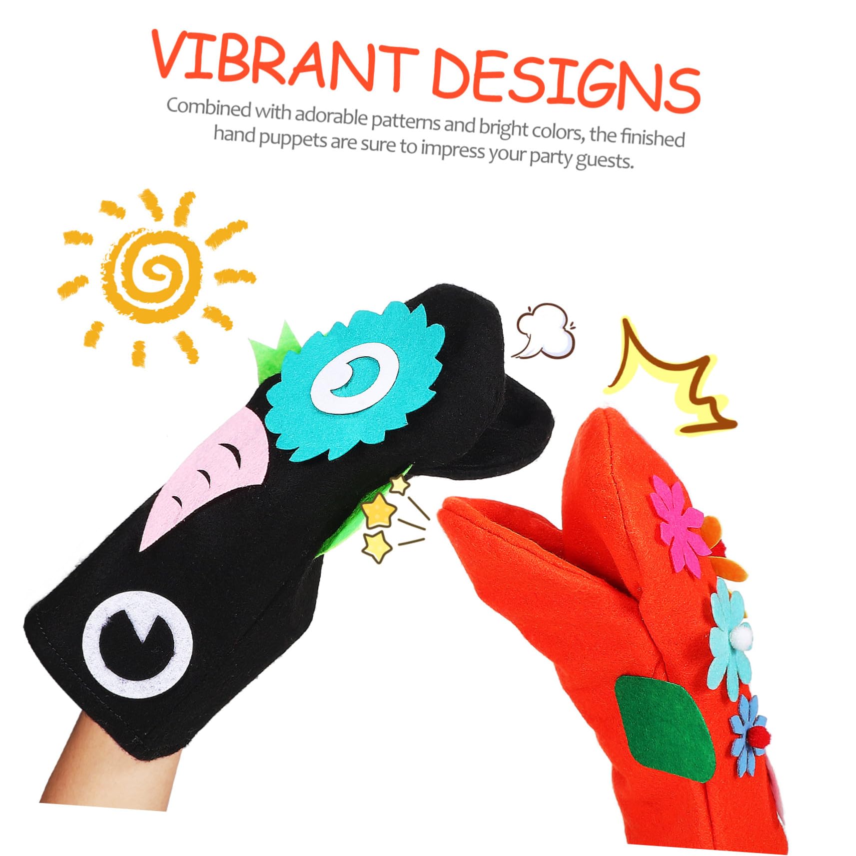 SUPVOX Kit per Burattini da Mano in Feltro di Fai da Te per Burattini Forma di Animale Giocattoli Creativi Accessori per Spettacoli