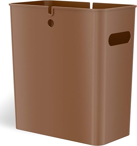 iTouchless SlimGiant - Cubo de basura delgado de 4.2 galones con asas, de plástico pequeño para colgar basura, revistacarpeta de archivos,