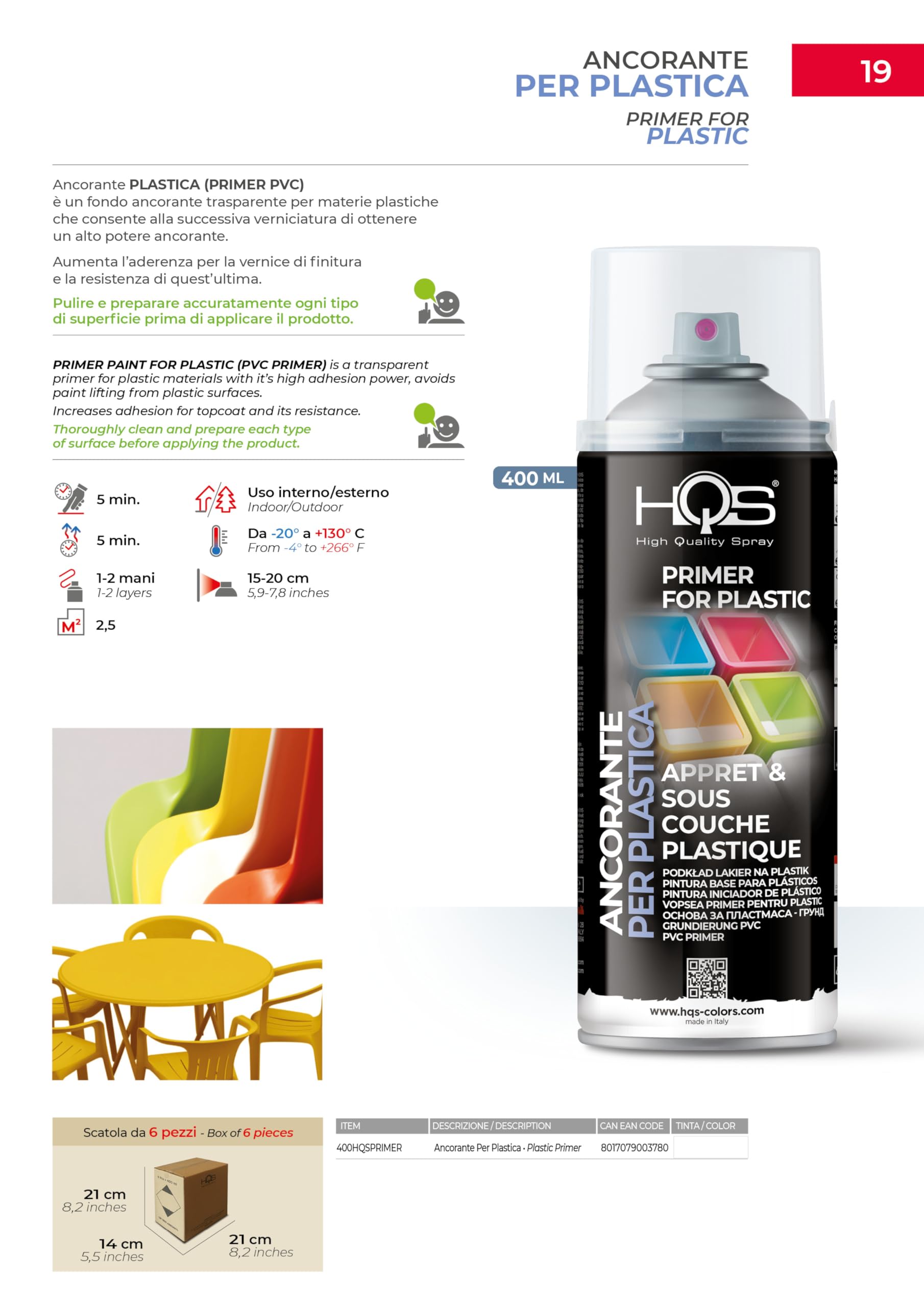 HQS Lackspray 400 ml Grundierung für Kunststoff (6)