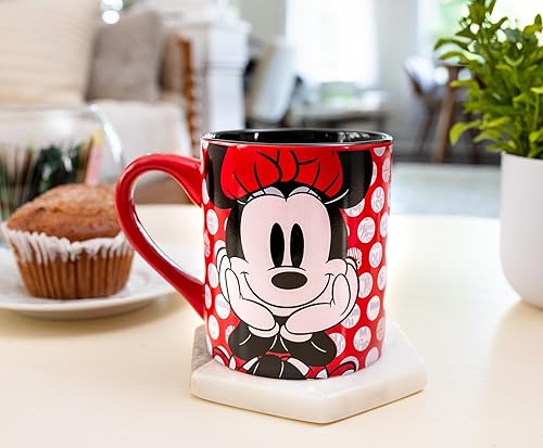 Miniatura 4 de Silver Buffalo Disney Minnie Mouse Rock the Dots - Taza de cerámica de 14 onzas