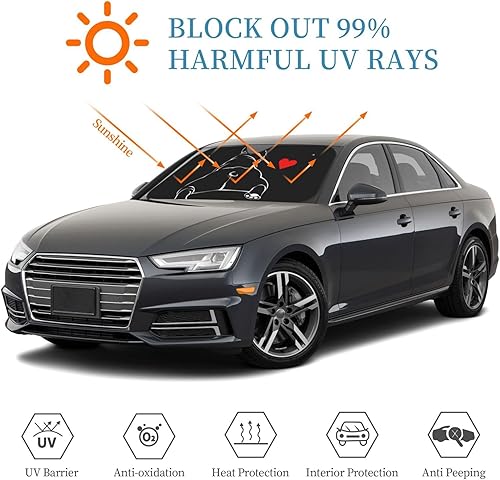 Miniatura 7 de Parasol para parabrisas de automóvil para parabrisas de automóvil (bulldog francés y cachorro)