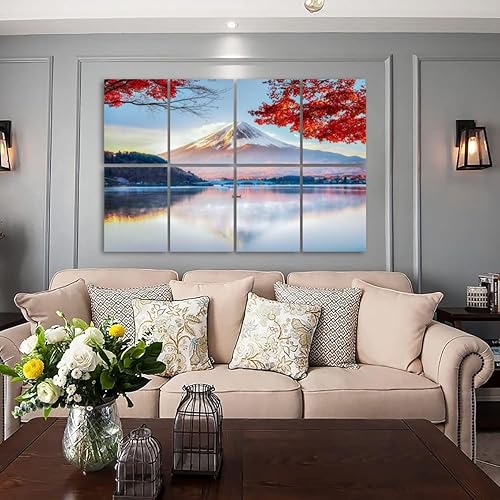 Miniatura 3 de Paneles acústicos de pared insonorizados para árbol de montaña, pescador, barco, niebla matutina, otoño, lago Kawaguchiko, paneles acústicos,