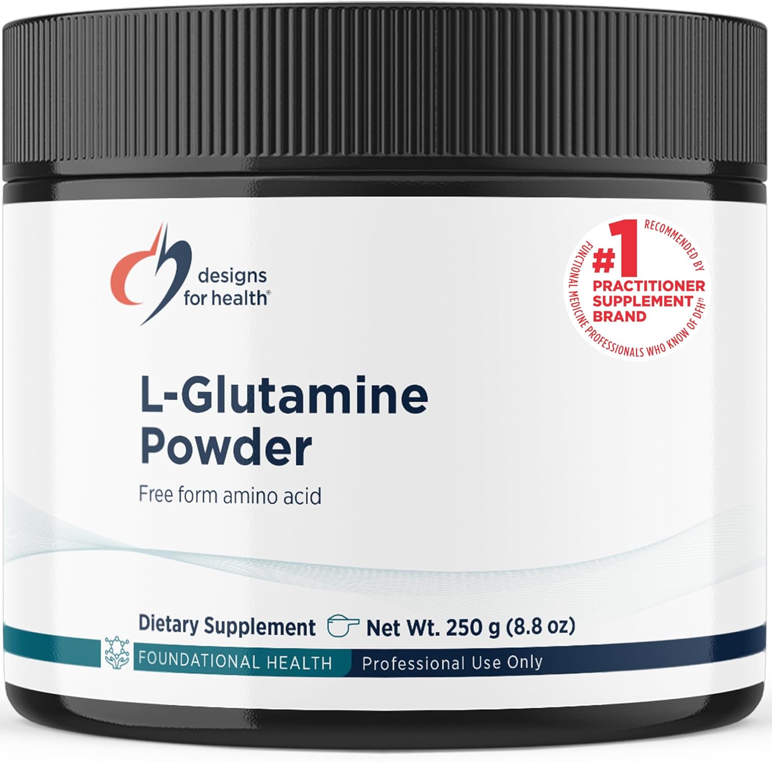 Designs for Health Vegetarian L Glutamine Powder - Pure 3000mg Amino Acid Supplement - Promotes Muscle Recovery, Gut + Immune Support - Non-GMO Gluten Free Drink Add-in (83 Servings / 250g)