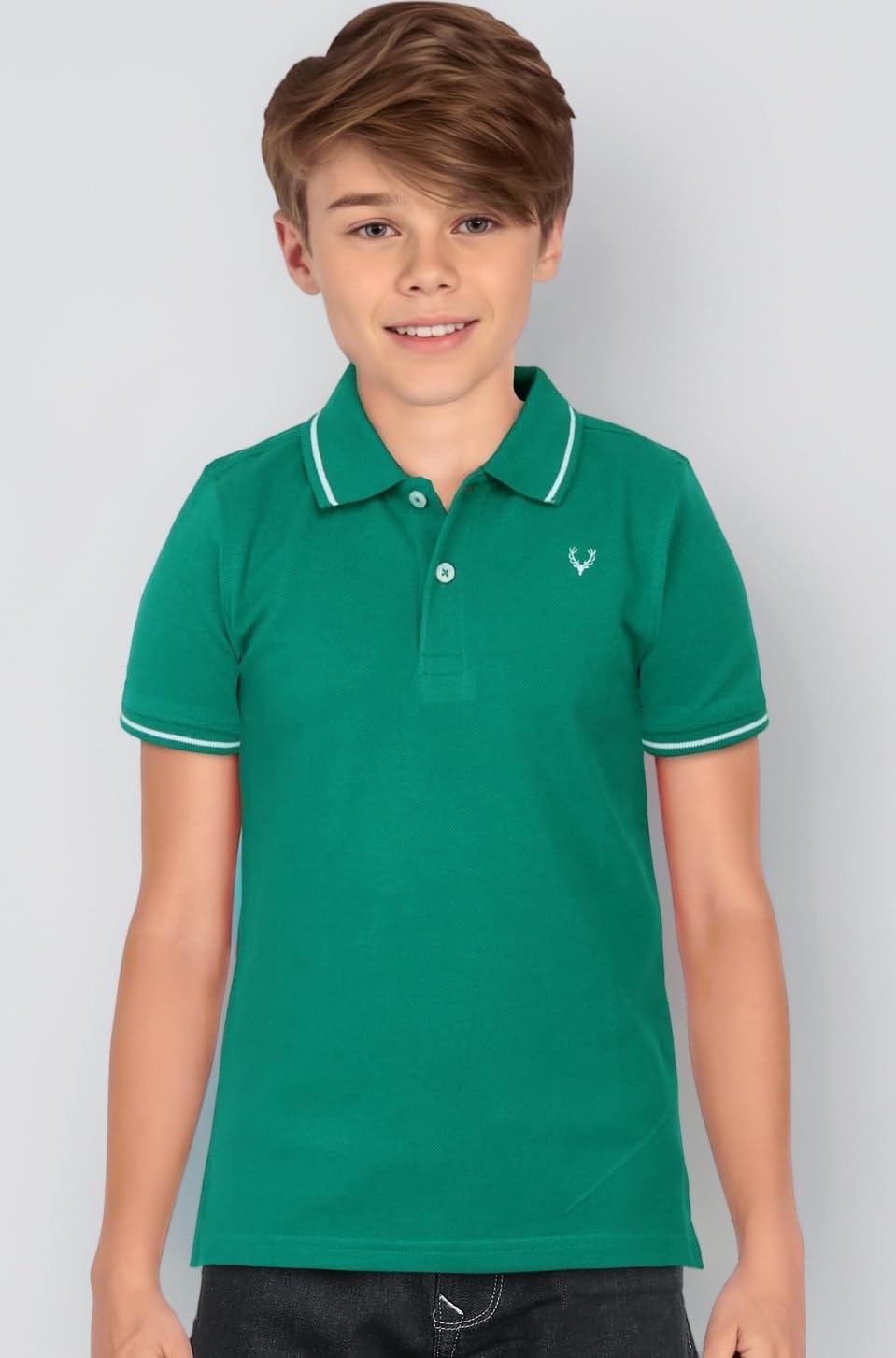 Allen Solly Boys’ Solid Polo T‑Shirt | Soft Cotton Fabric | Smart Casual Everyday Wear