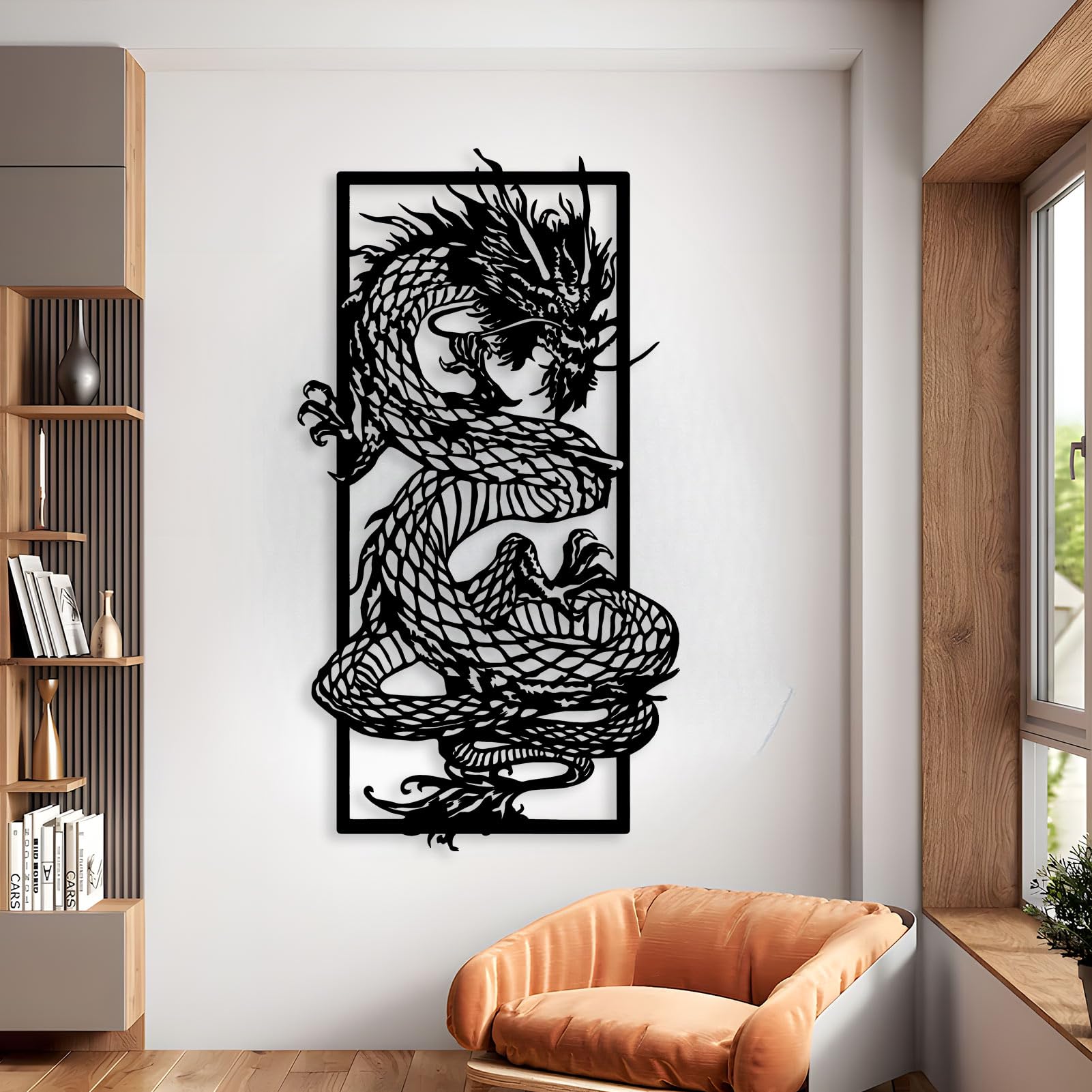 Japanese Dragon Metal Wall Art, Metal Dragon Wall Decor