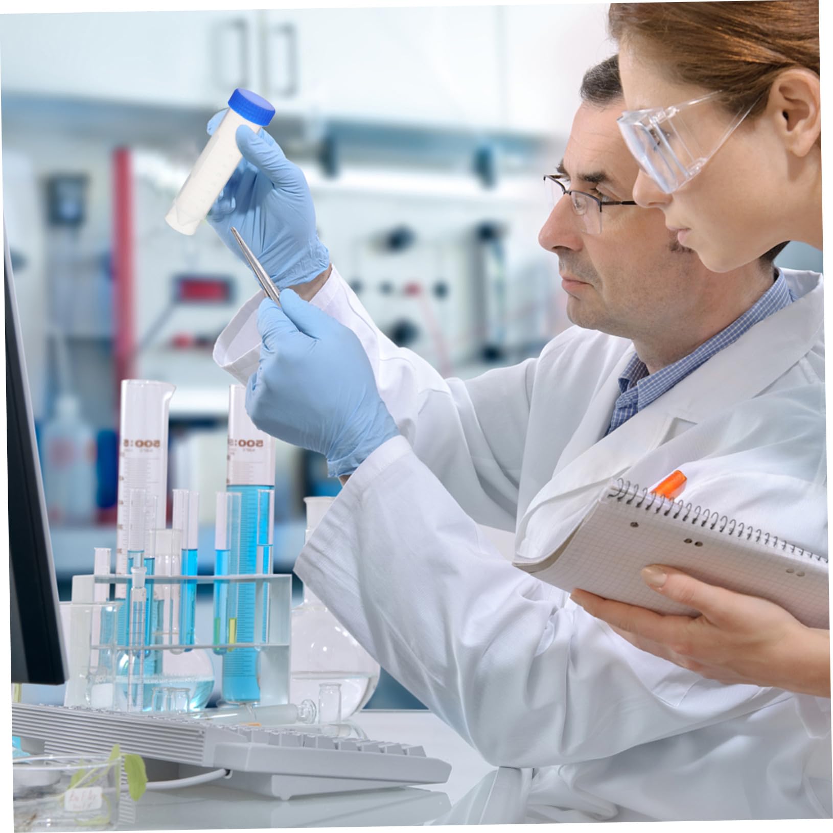 Provette Centrifuga in Plastica da 50ml Tappo a Vite, 50 Pezzi | Scala Trasparente, Posizioni di Sfiato e Chiusura Totale, per Biochemia e Biologia Molecolare Colore Casuale