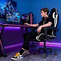 Vista 2 de Gaming Chair with Headrest and Lumbar Support, Ergonomic High Back Office Chair, Racing Style Executive Computer Desk Chair, Leather Adjustable