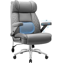BestGlory Big and Tall Office Chair, 500LBS Wide Seat Computer Desk Chair, Extra Large Executive Gaming Chair with Adjustable Lumbar Support and 5D Flip Arms, Comfy Heavy Duty Office Chair, Gray