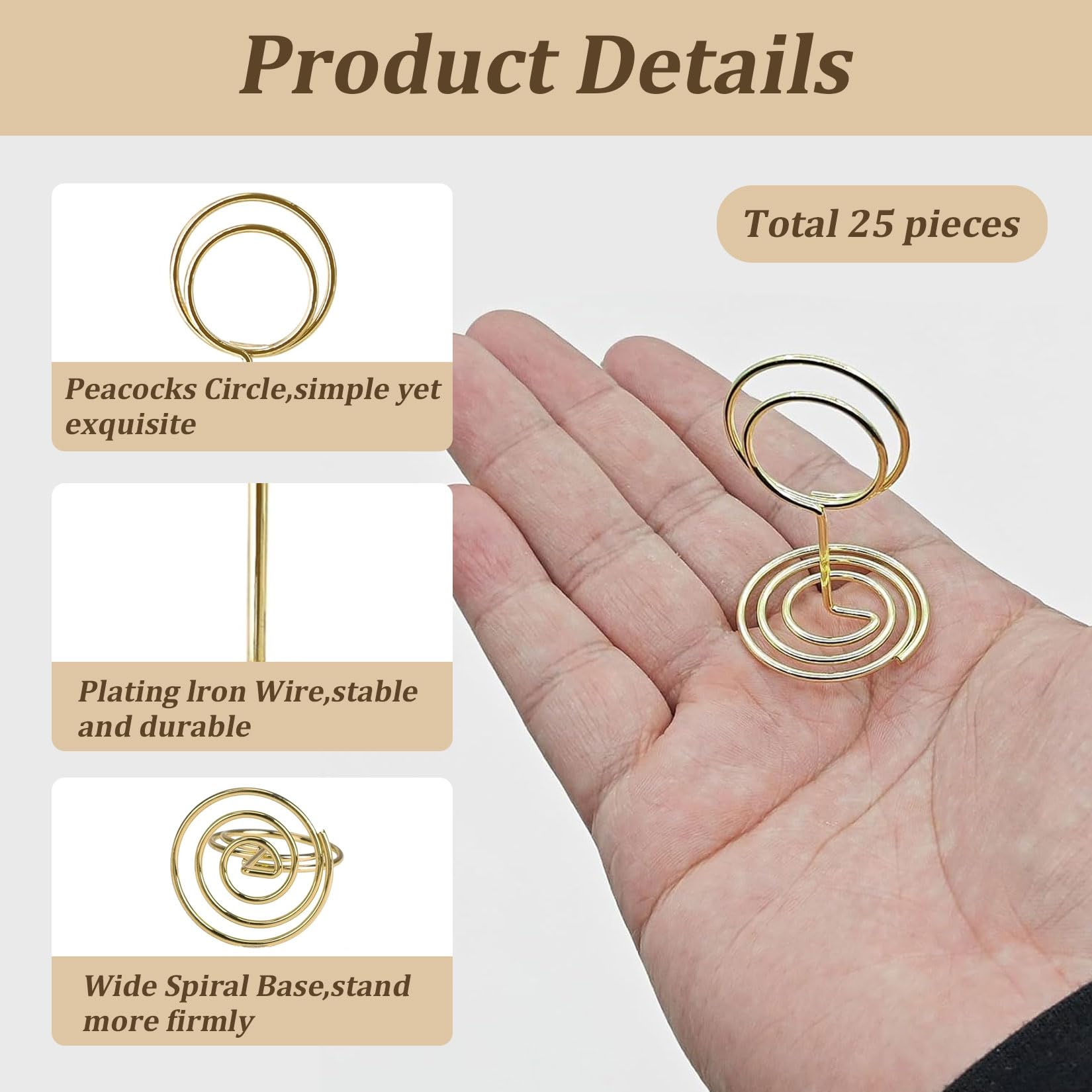 25 Pcs Gold Table Number Holders - Image 3