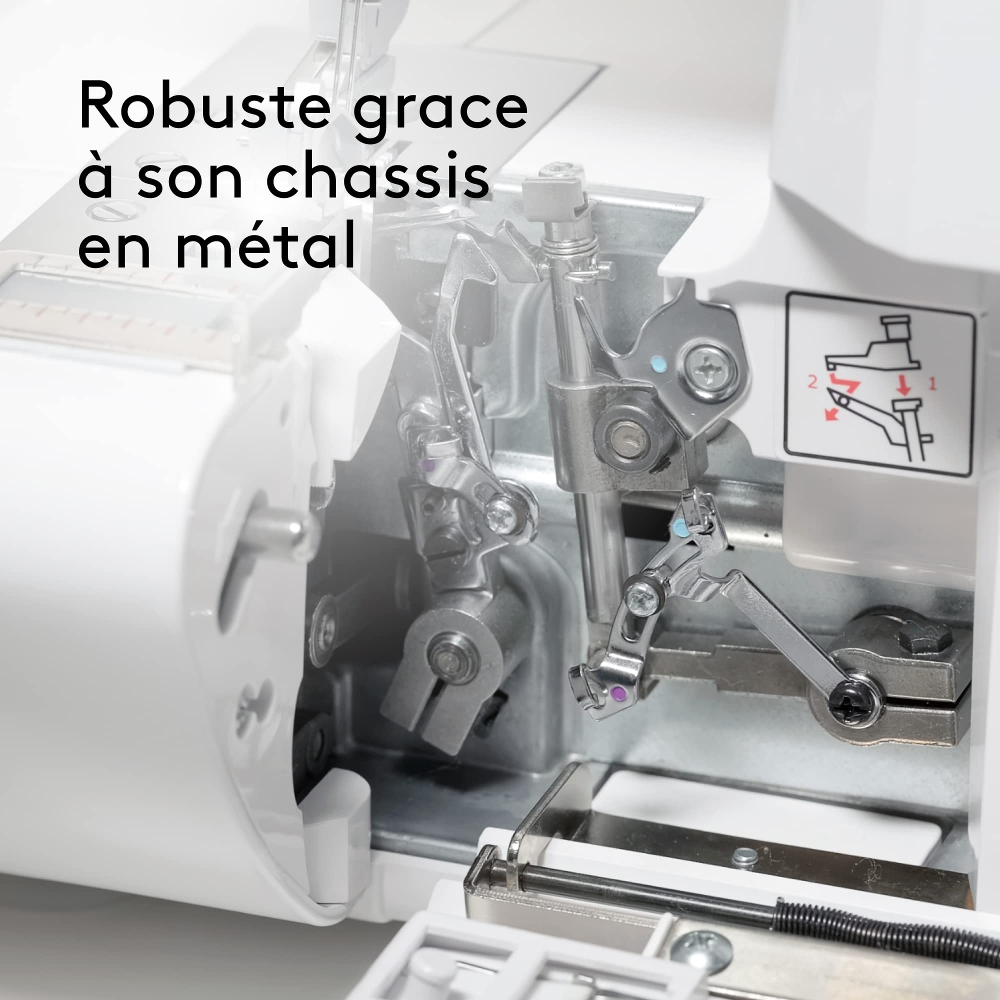 VIOLA LOOK T8 Surjeteuse avec Différentiel, Enfilage Simplifié, Machine à Coudre Overlock Facile à Utiliser 2/3/4 Fils, Lumière LED, Silencieuse