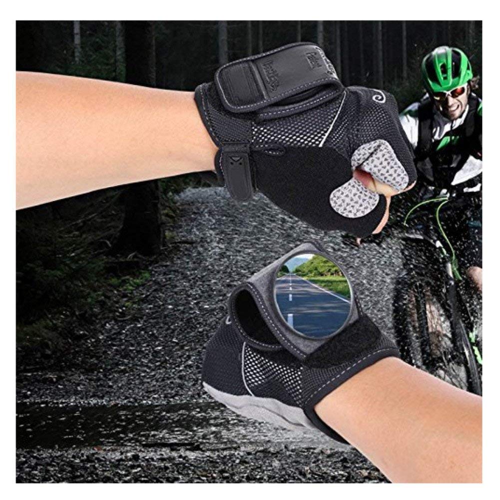 bicycle gloves with mirrors Inf Way Rearview Mirror Cycling Gloves Biking Riding Bicycle Wrist