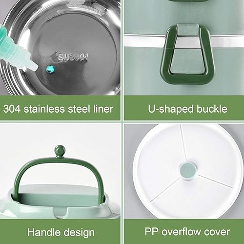 Miniatura 3 de Niiyen Lonchera con aislamiento térmico para alimentos calientes, lonchera Bento portátil para adultos, almacenamiento de alimentos fríos y