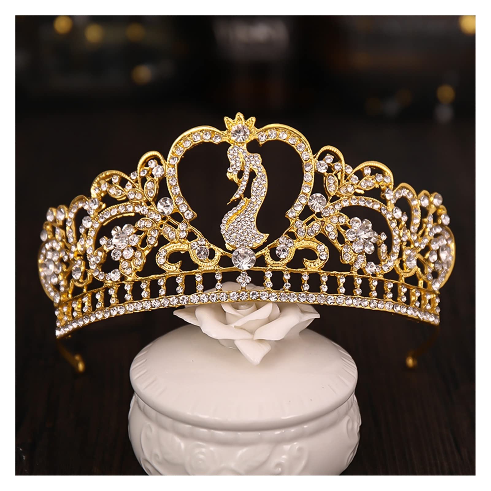 Diadème Vintage Femme En Cristal - Couronne Or Rose Avec Épingles Bobby, Pour Mariage, Fête