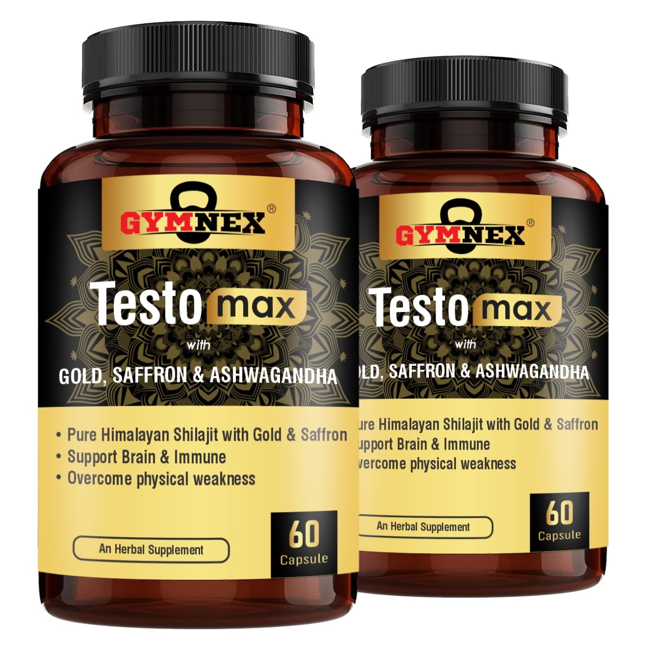GYMNEX Testo Testosterone Booster for Men Ayurvedic Testosterone Supplement for Men - Support Muscle Growth, Health, and Immune Support with Gold, Saffron, and Ashwagandha (60 Capsules, Pack Of 2) (B0D73SBBZ8) Amazon Price History, Amazon Price Tracker
