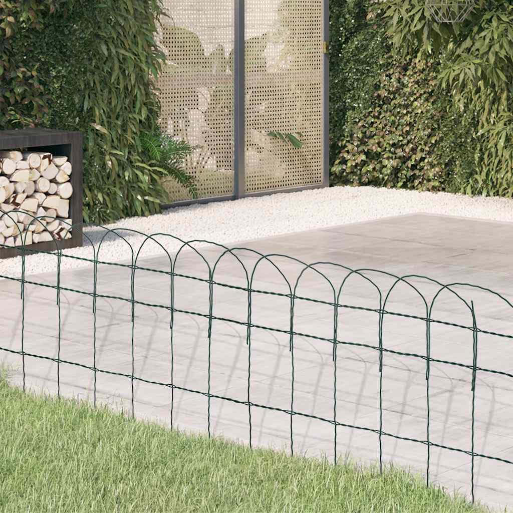 vidaXL Bordure de pelouse Fer enduit de poudre 25x0,4 m
