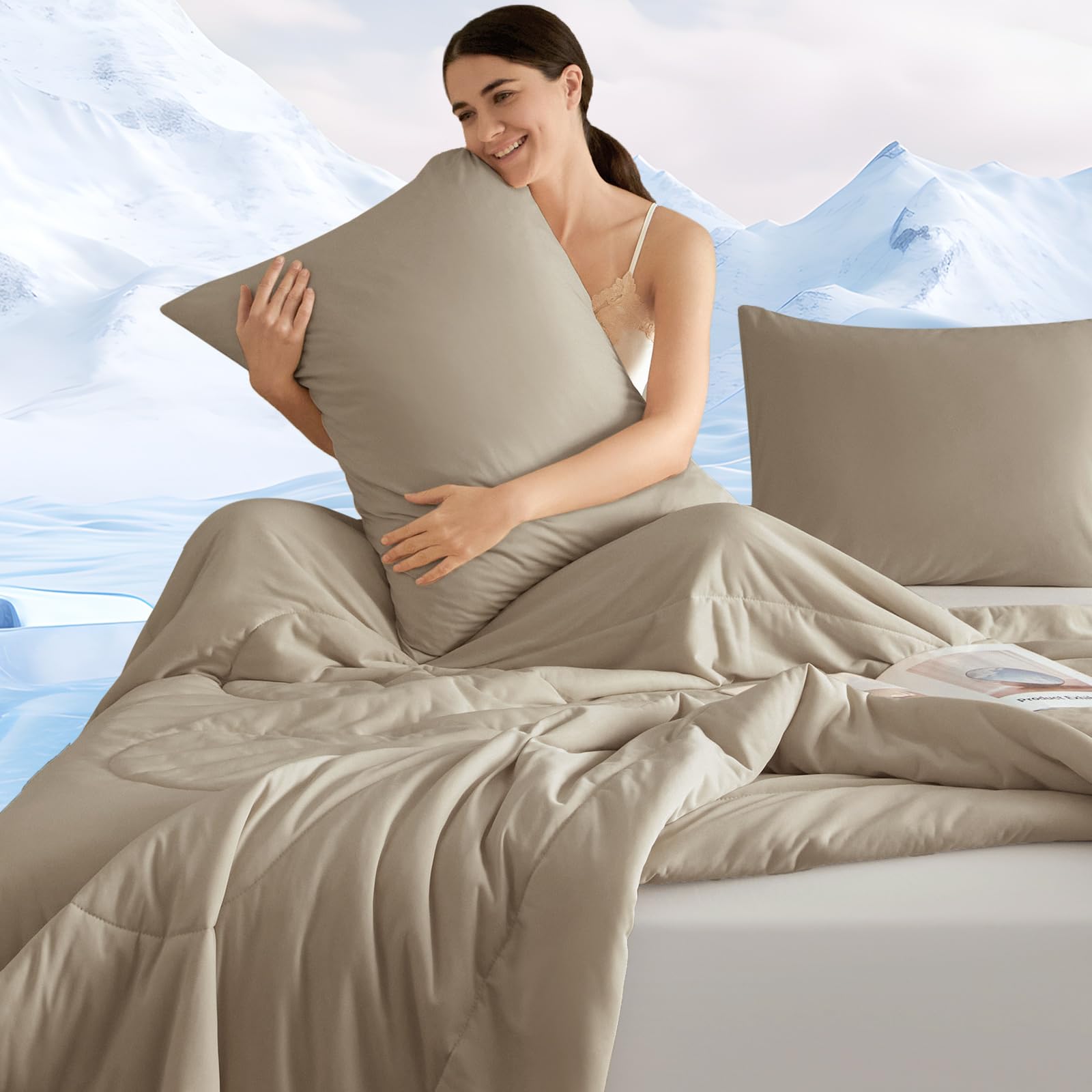 Amazon.com: PHF Cooling Comforter Set Queen Size, 3PCS Soft
