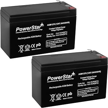 12V 7.5AH Battery 6-DW-7 12V 7AH 10hr SHAOXING HUITONG REPL - 2 Pack