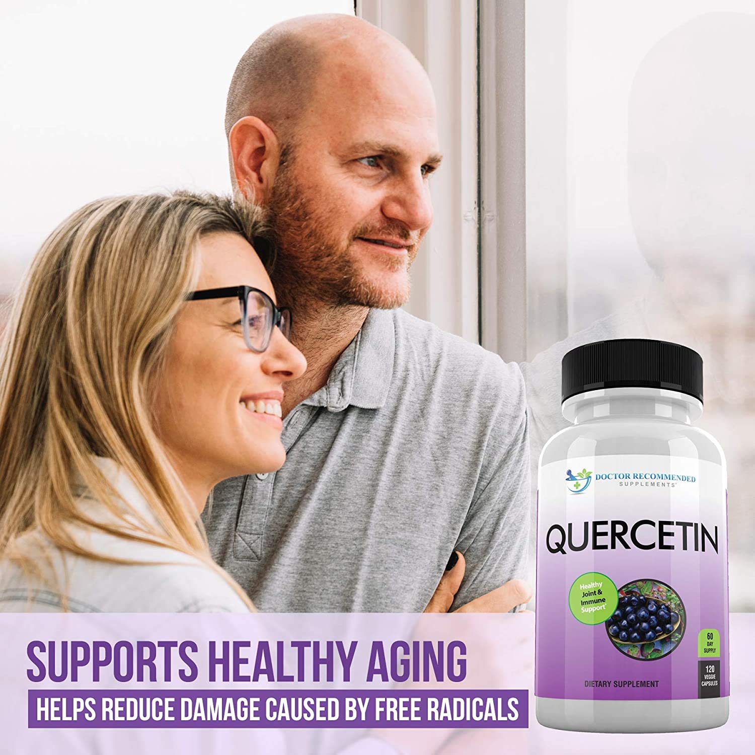 Quercetin 1000mg Per Serving 120 Veggie Capsules, Vitamin Supplement