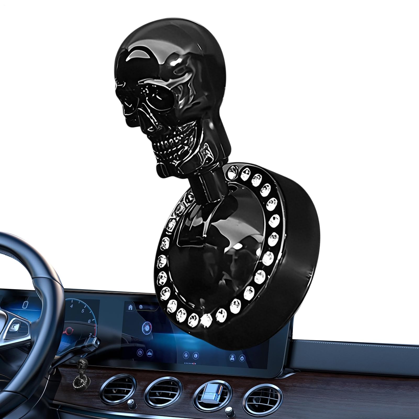 Bouton poussoir de démarrage crâne gothique pour voiture et camion