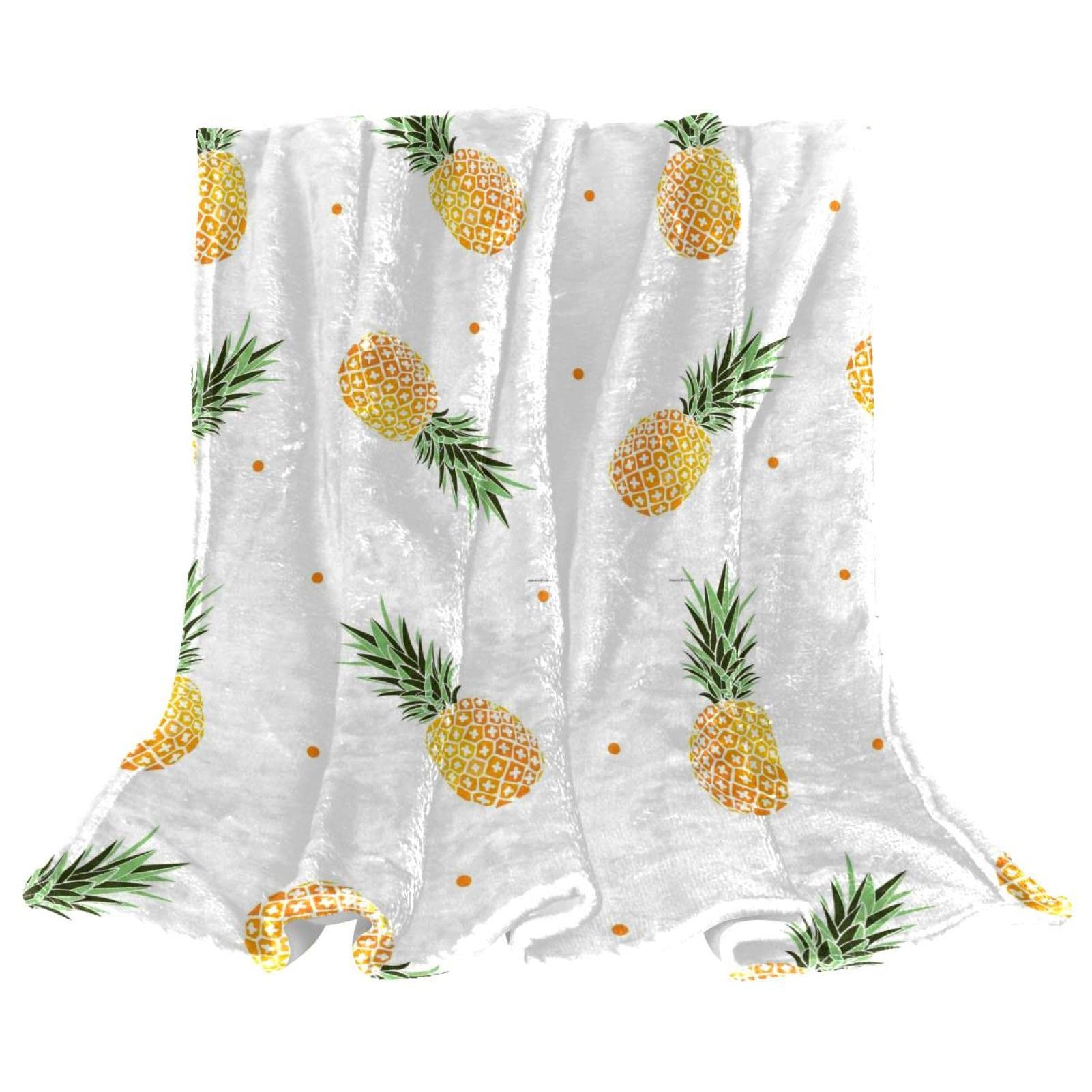 Couverture polaire légère motif pois de pin pour canapé en peluche douce