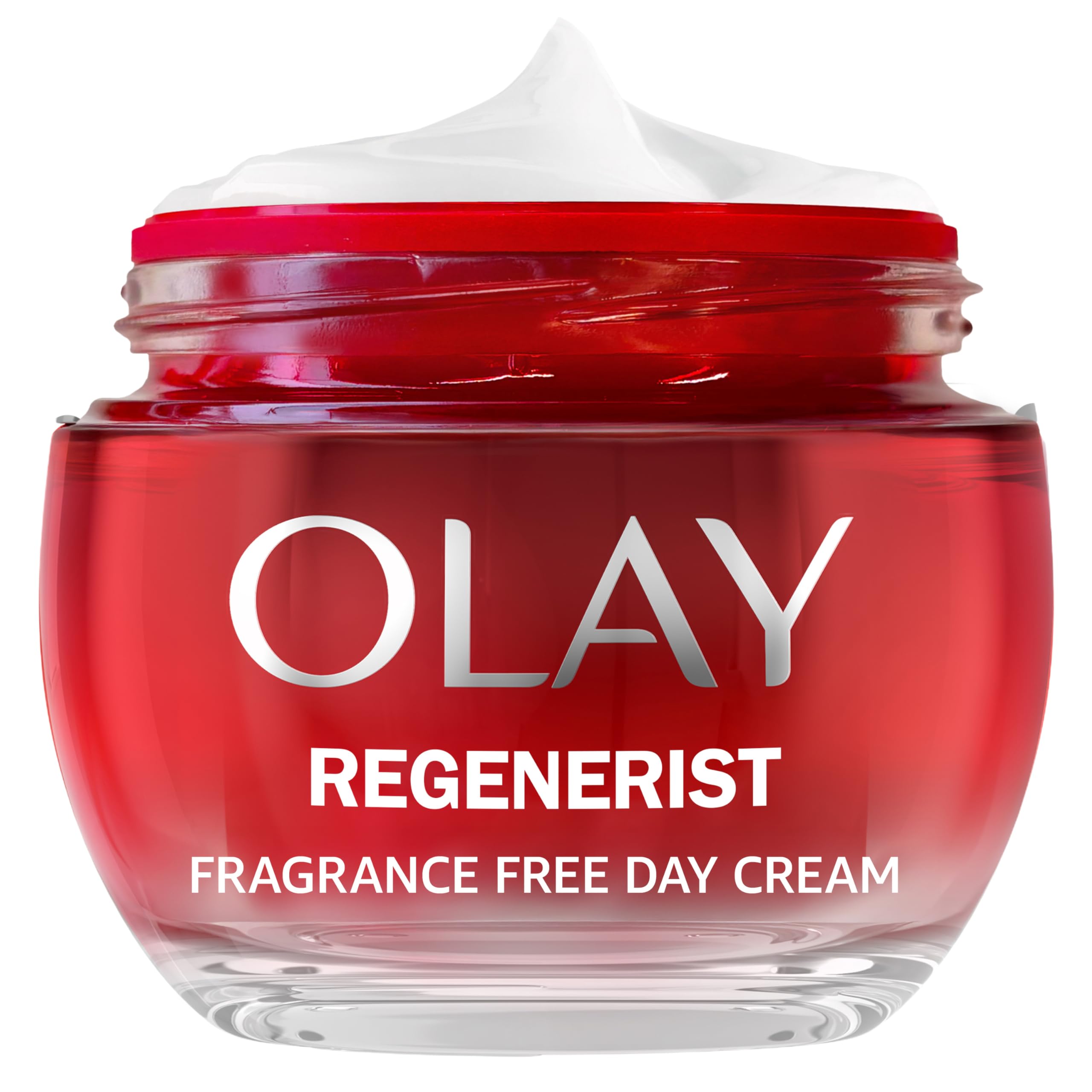 Olay Regenerist Day Face Cream, Anti-Wrinkle + Active Firming Skincare Moisturiser, Anti-Ageing Niacinamide and Peptides, Renews, Firms and Hydrates, Non-greasy, Fragrance Free 50ml
