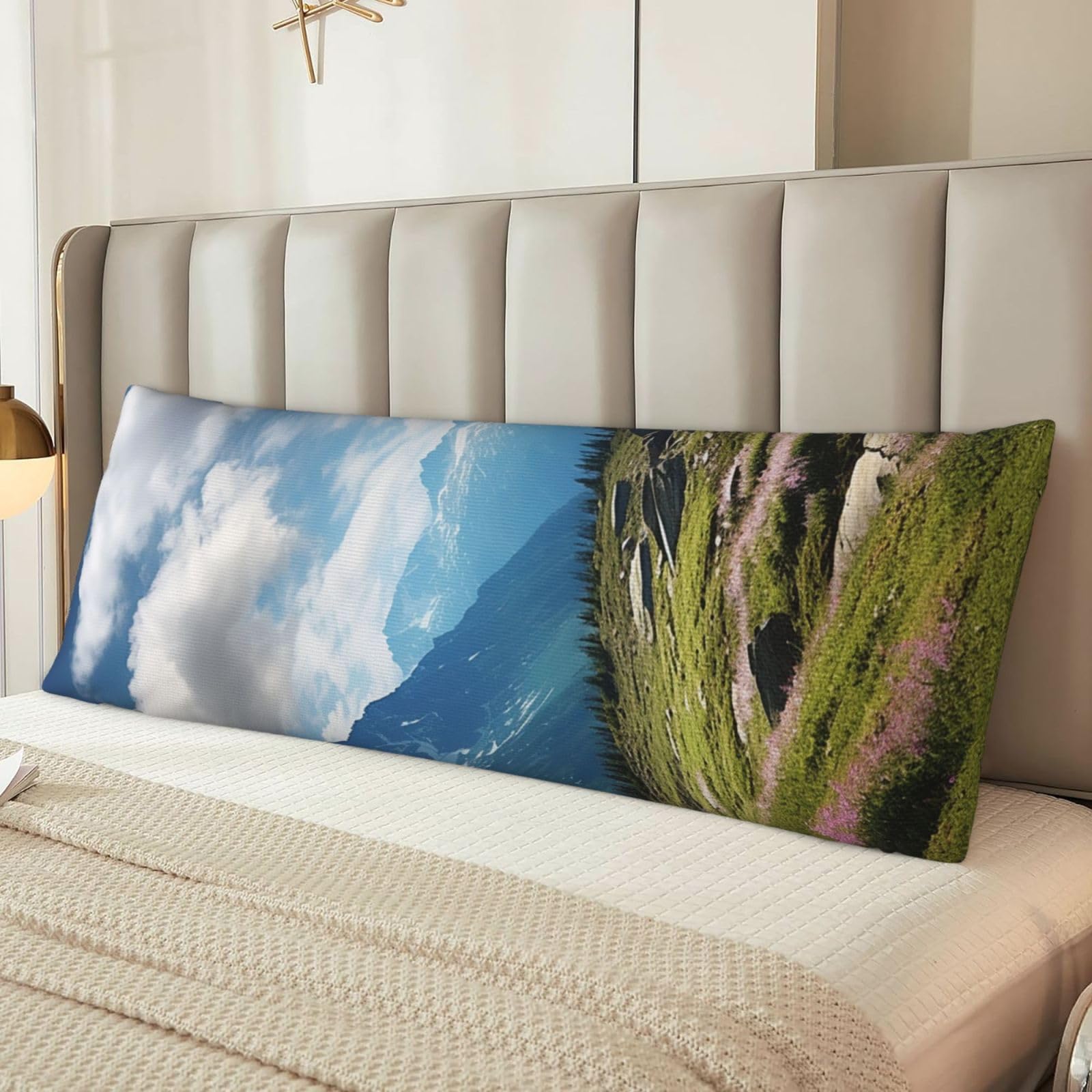 Mountains Body Pillow Case Cover, Microfiber Long Pillow Cases, Ultra Soft and Cozy Plush Body Pillowcase Decorative Long Bed Pillow Cover for Sleeping 20x54 Inches