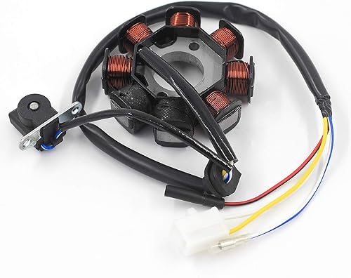 Miniatura 2 de Estator de encendido Magneto 4 hilos CA 8 polos bobina para GY6 49cc 50cc 80cc 125cc 150cc139QMB 147QMD 152QMI 157QMJ motor, GY6 estator se adapta