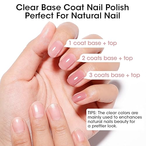 Miniatura 7 de GELLEN Esmalte de uñas 4 en 1, esmalte base iluminador de rosas moradas polvorientas, fortalecedor de uñas malva transparente para otoño, relleno de